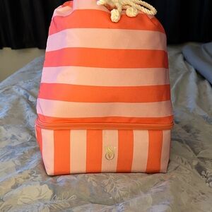 Striped Pink and Orange Backpack